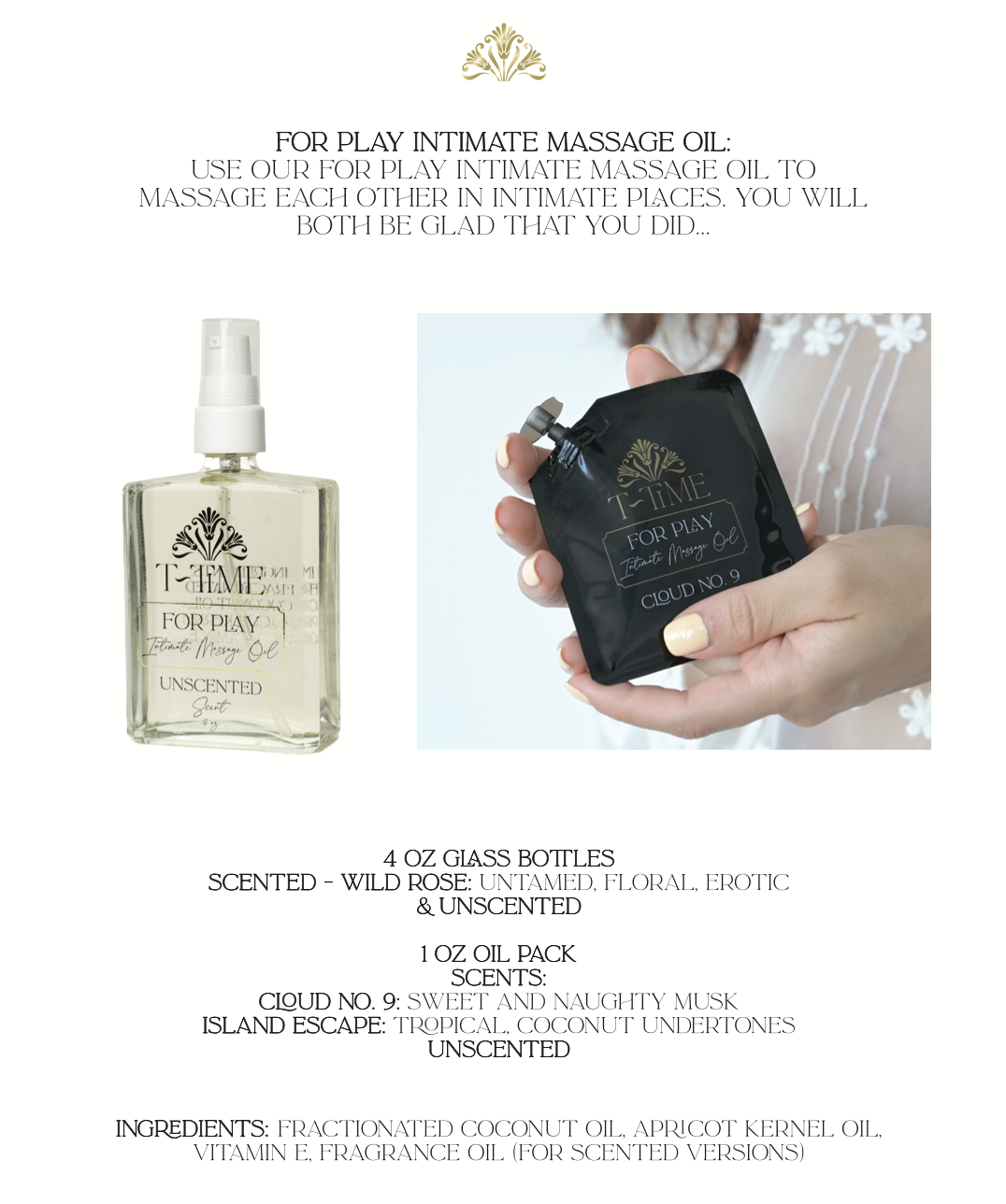 For Play Intimate Massage Oil – T Time Products